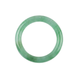 Green jade bangle on a white background