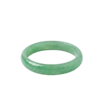 Minimalist polished green stone bangle shown in a front-facing product photo.