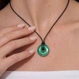 Medallion — Green Jade Cord Necklace
