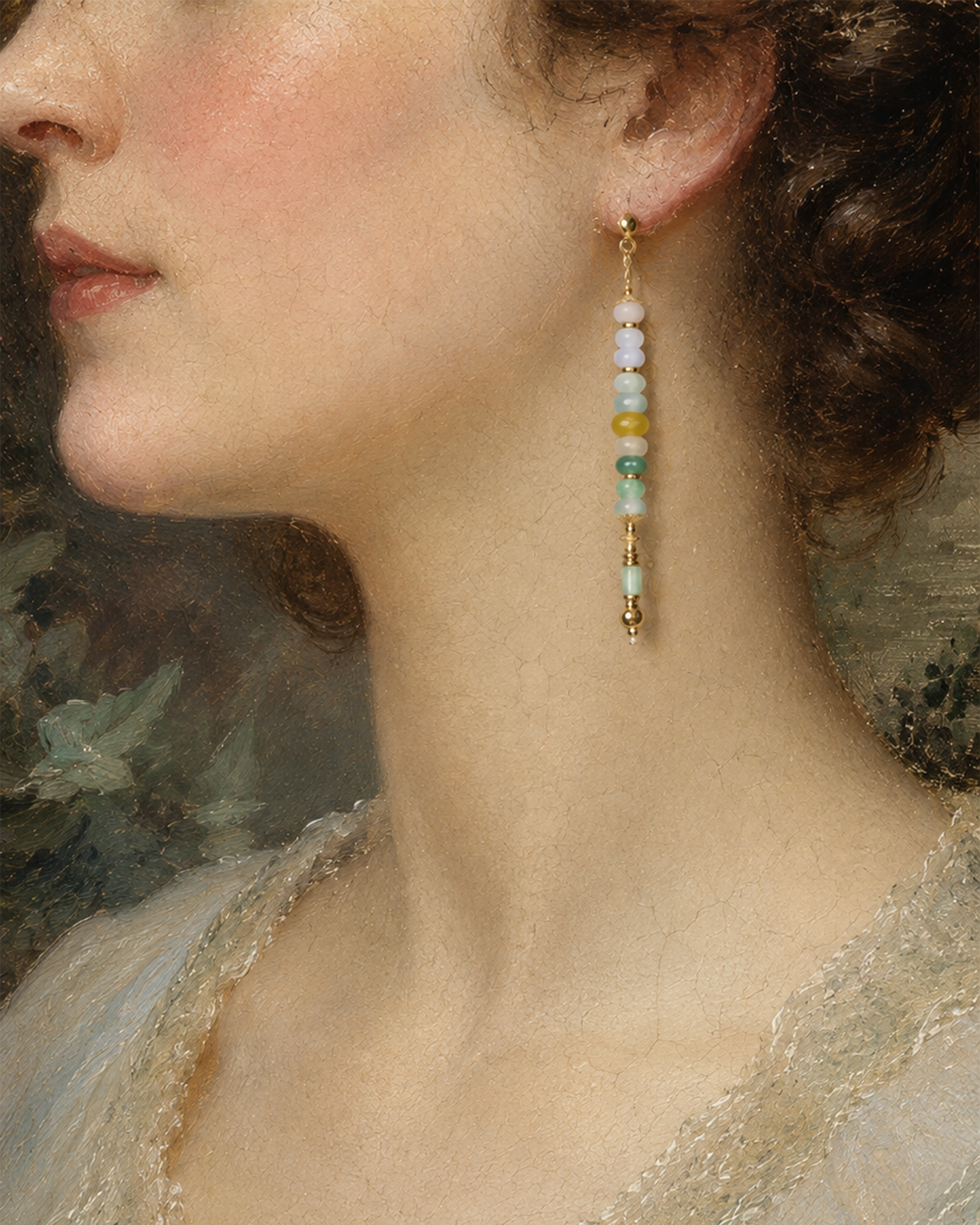 seree mosaic collection birdie tricolor jade drop earrings 8