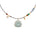 Necklace with a Buddha jade pendant on a white background
