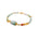 Bracelet with multicolored beads on a white background, front view