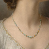 Mosaic | Caila Green Jade Barrel Bead Necklace
