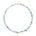 Jade bead necklace with mixed green and off-white jade stones, top view