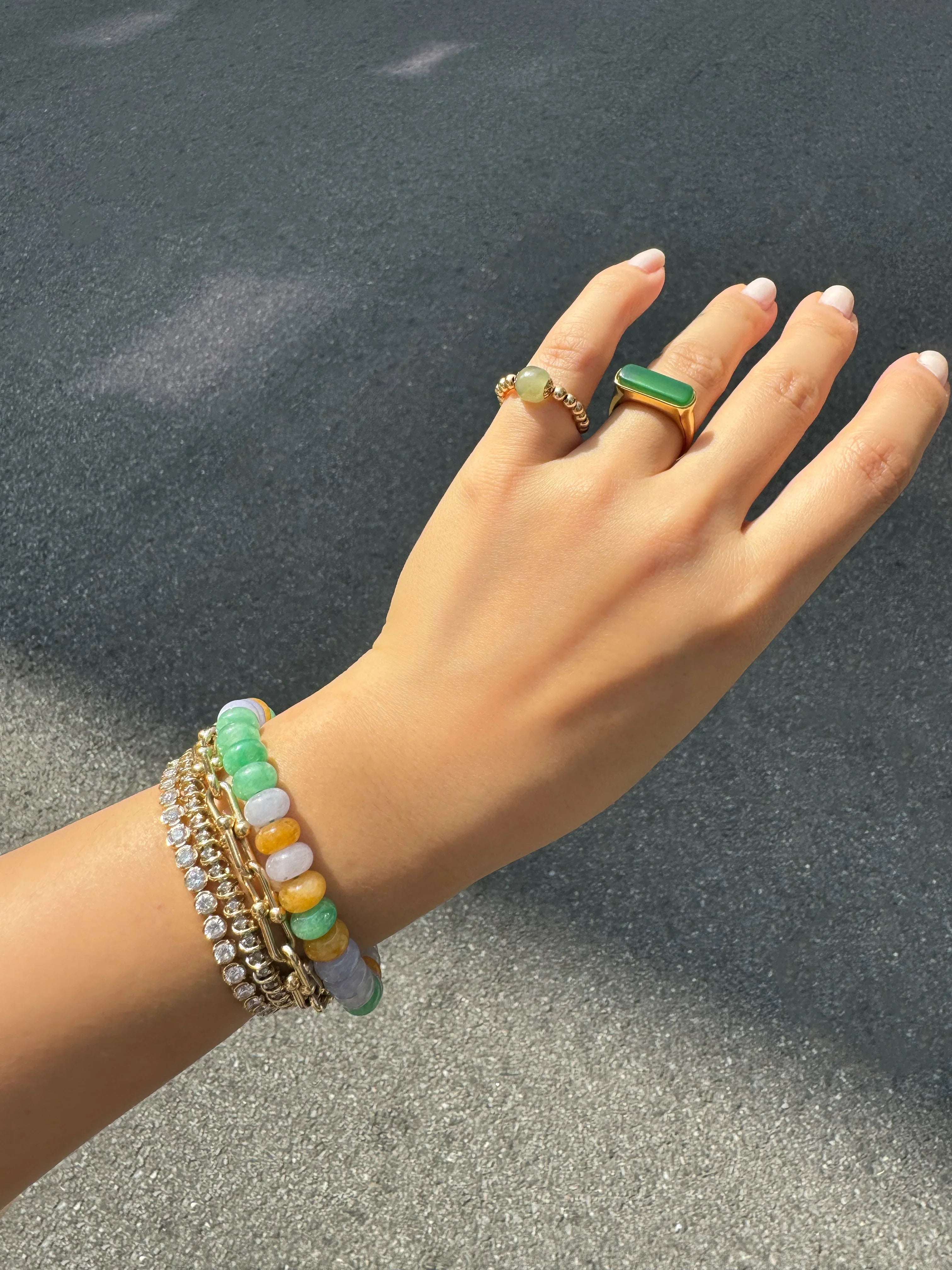 seree - Lavender Field — Beaded Jade Bracelet