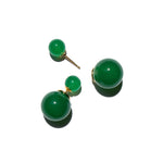 seree - Orbit Duo — Double Ended Jade Stone Stud Earrings