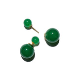 seree - Orbit Duo — Double Ended Jade Stone Stud Earrings