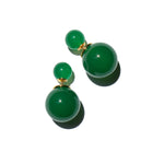 seree - Orbit Duo — Double Ended Jade Stone Stud Earrings