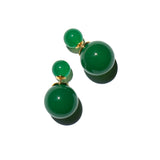 seree - Orbit Duo — Double Ended Jade Stone Stud Earrings