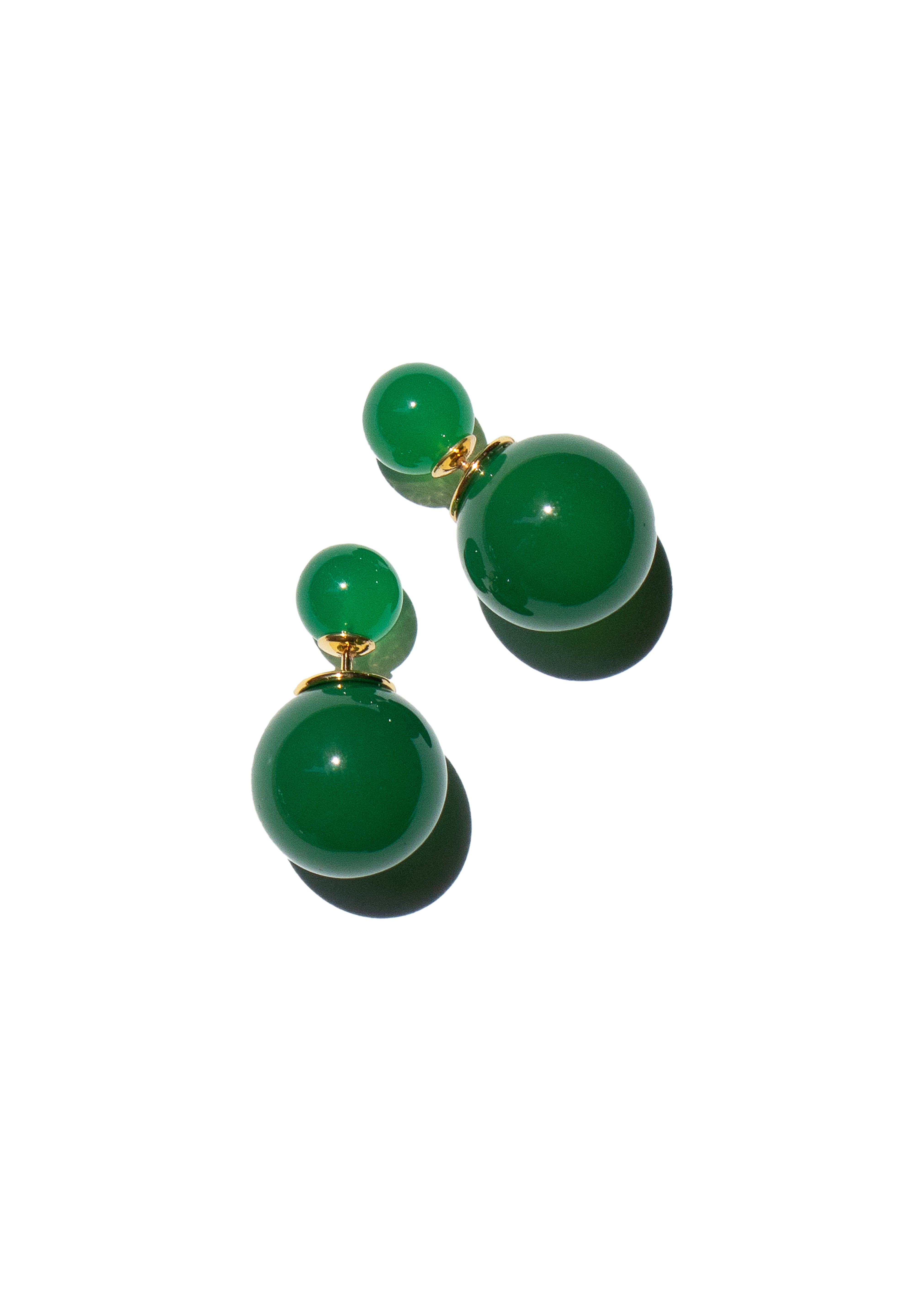 seree - Orbit Duo — Double Ended Jade Stone Stud Earrings