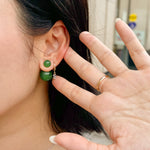 seree - Orbit Duo — Double Ended Jade Stone Stud Earrings