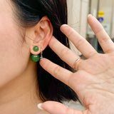 seree - Orbit Duo — Double Ended Jade Stone Stud Earrings