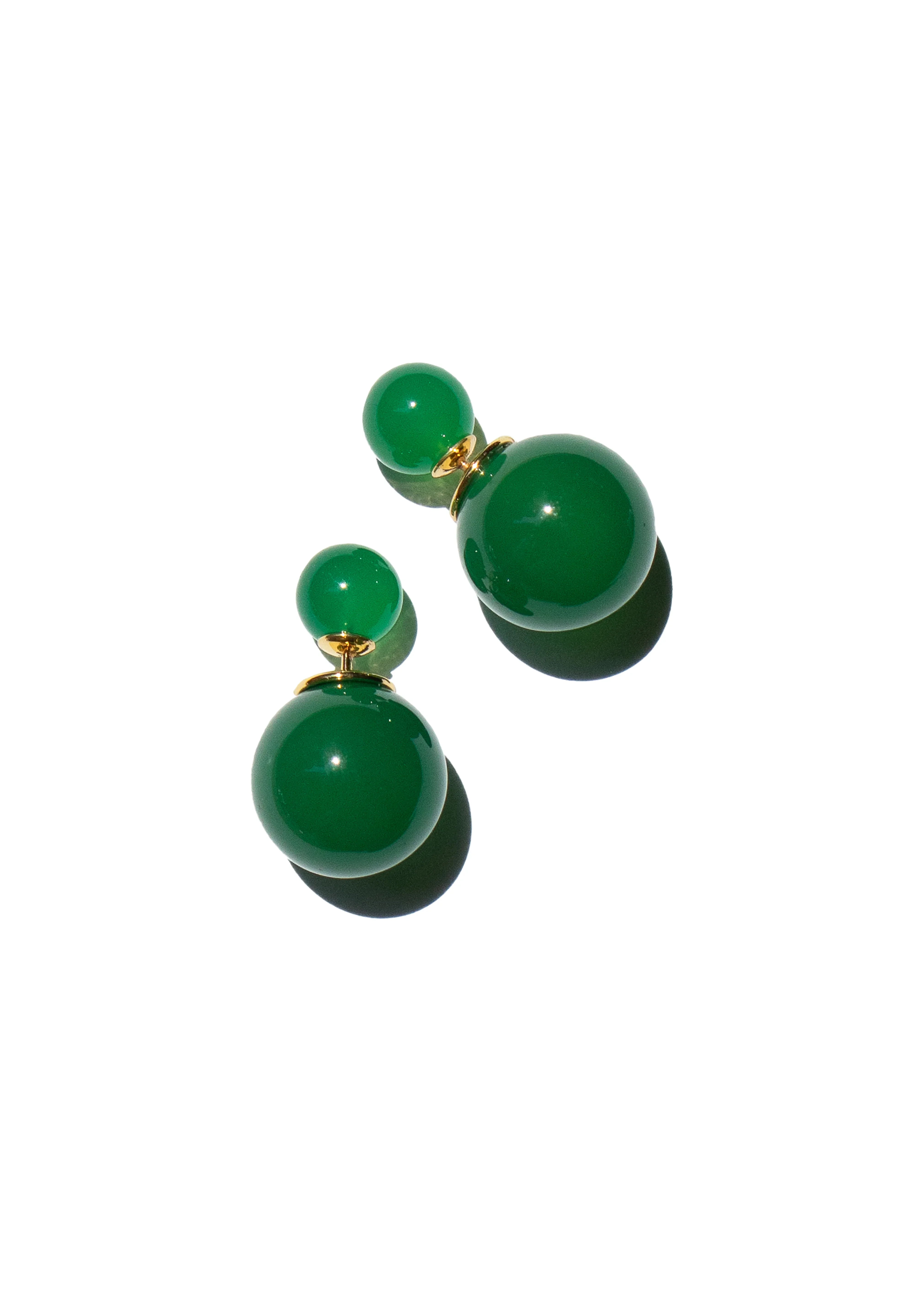 seree - Orbit Duo — Double Ended Jade Stone Stud Earrings