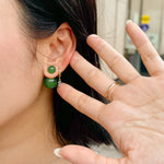 seree - Orbit Duo — Double Ended Jade Stone Stud Earrings