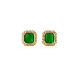 seree - Park — Green Jade Square Stud Earrings