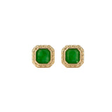 seree - Park — Green Jade Square Stud Earrings
