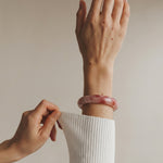 Peach Blossom — Pink Jade Stone Bangle