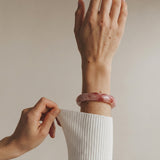 Peach Blossom — Pink Jade Stone Bangle