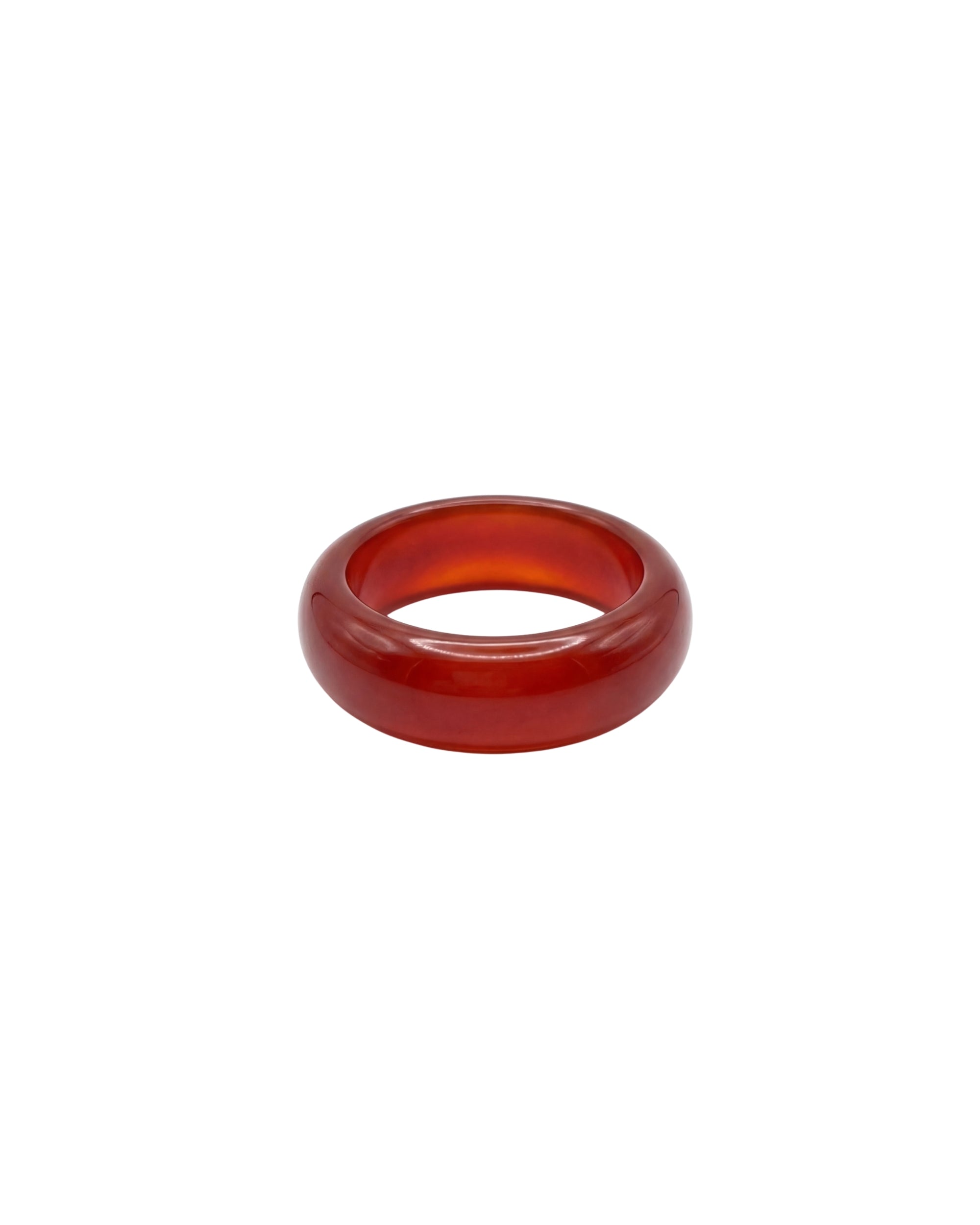 seree - Persimmon — Dark Orange Jade Stone Ring