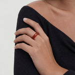 seree - Persimmon — Dark Orange Jade Stone Ring