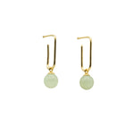 seree - Pin — Green Jade Bead Gold Earrings