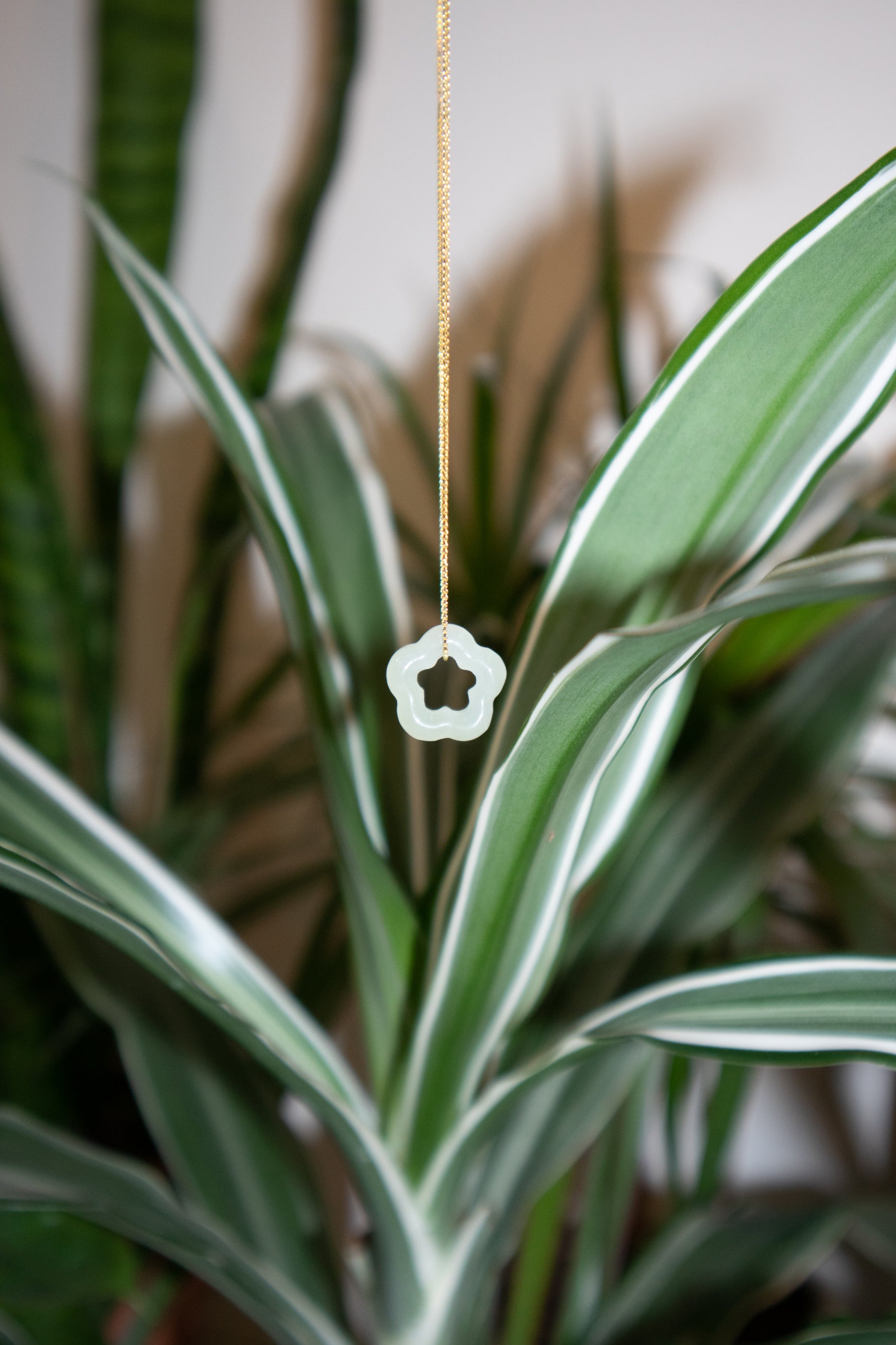 seree - Plum Blossom — Green Jade Pendant Necklace