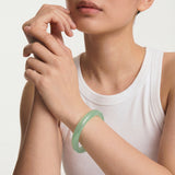 Pond — Cyan Skinny Round Jade Stone Bangle
