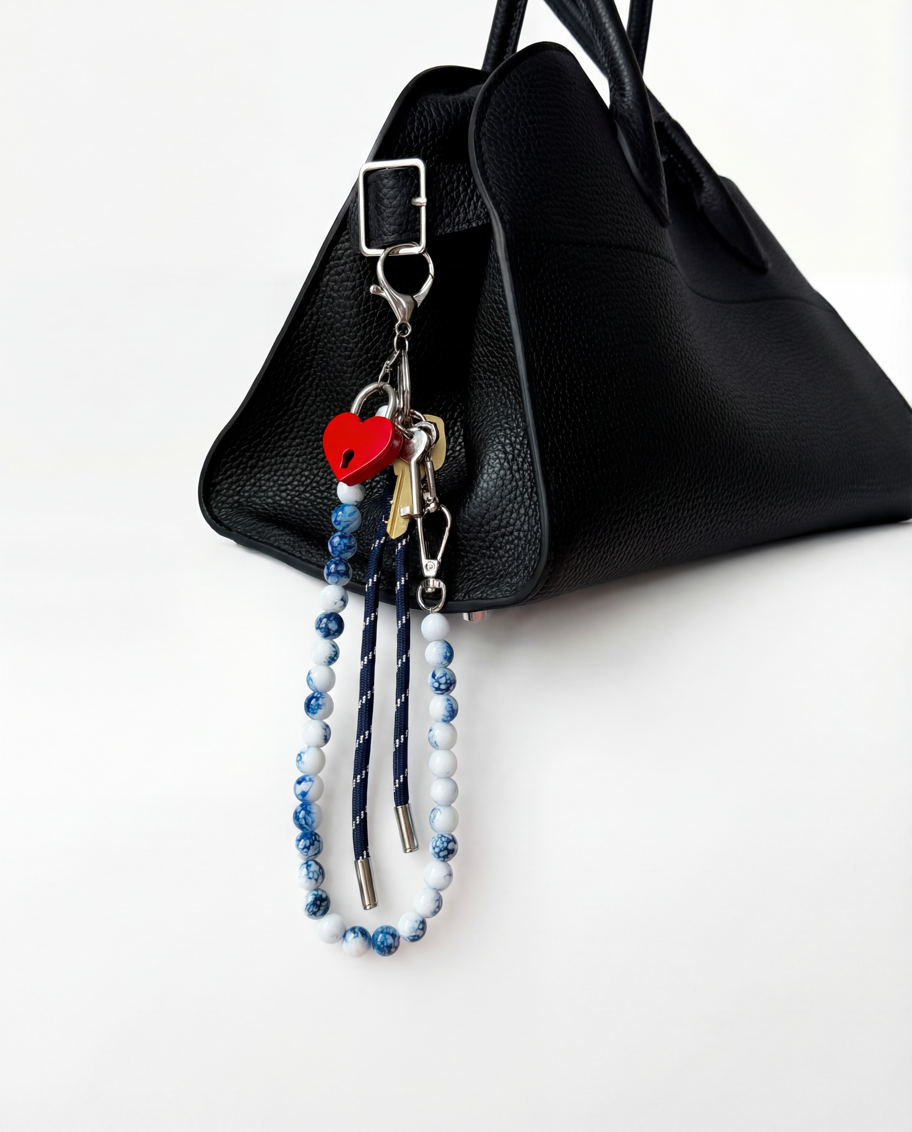 Beaded Bag Charm in Blue
