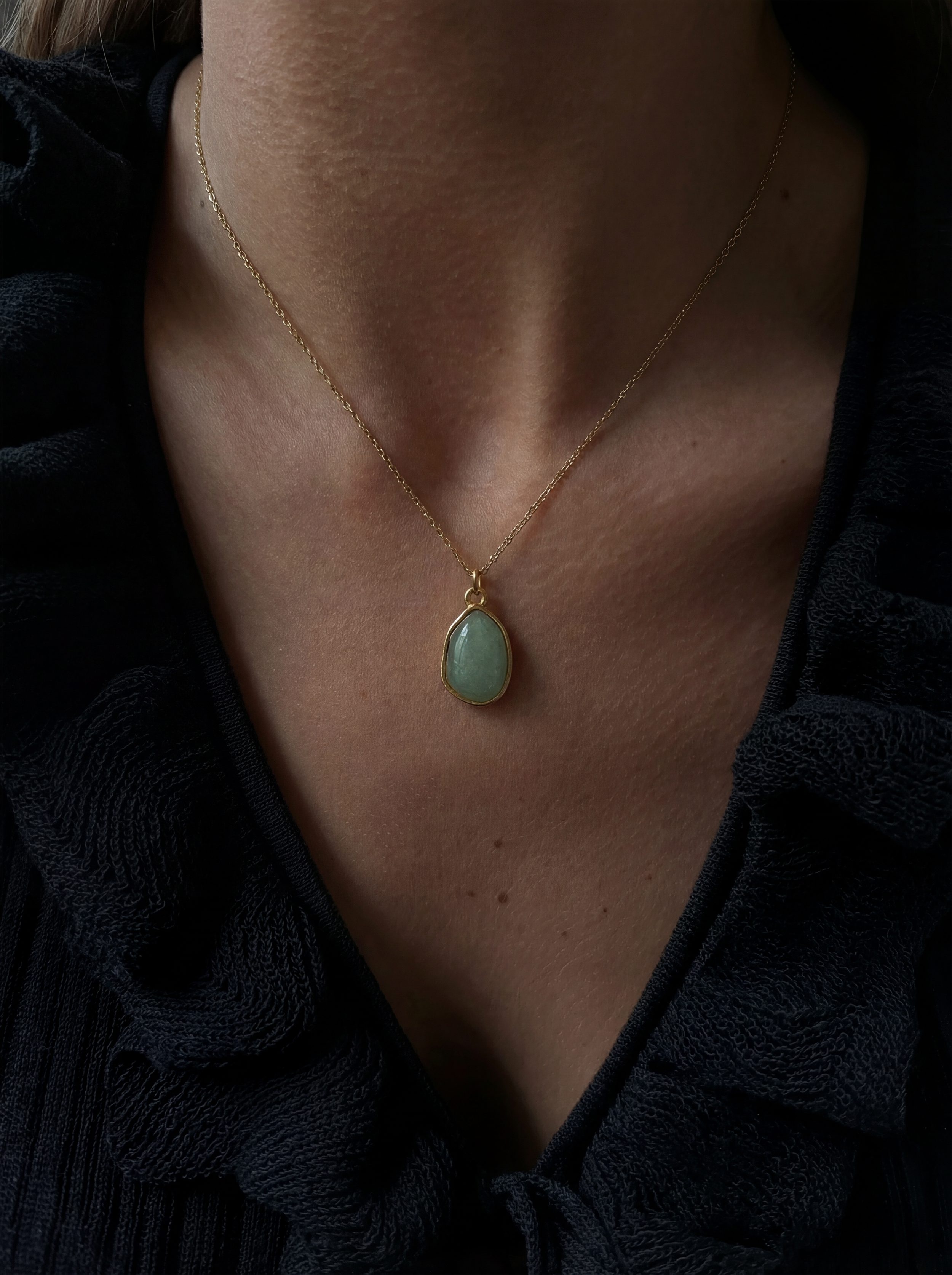 Puzzle — Jade Stone Pendant Necklace in Pebble