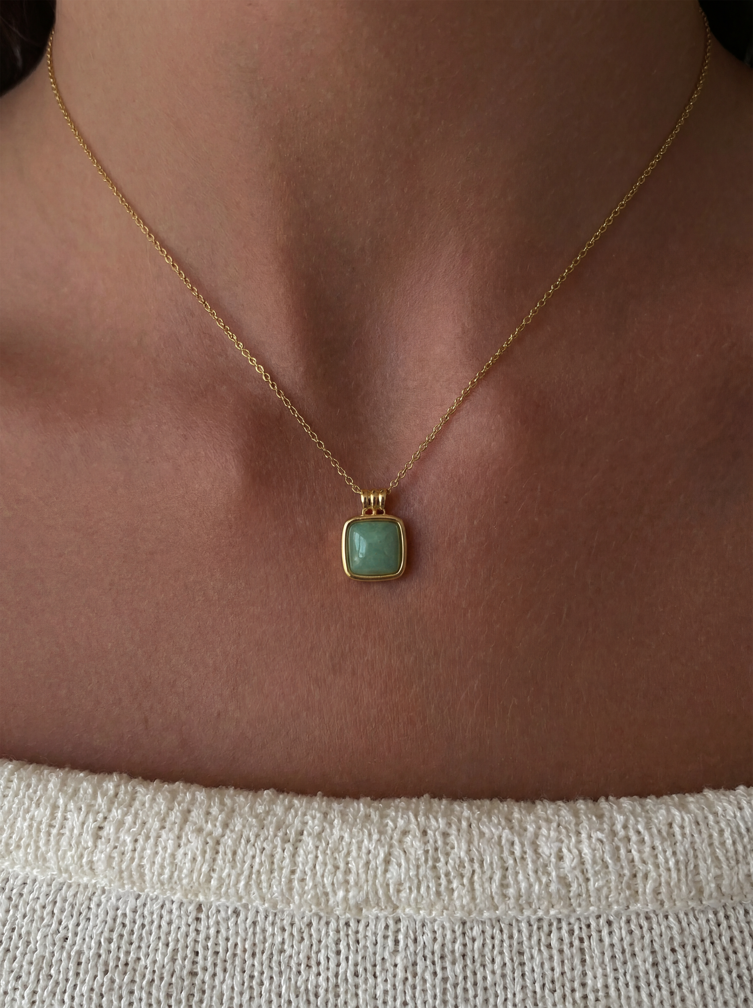 seree - Puzzle — Jade Stone Pendant Necklace