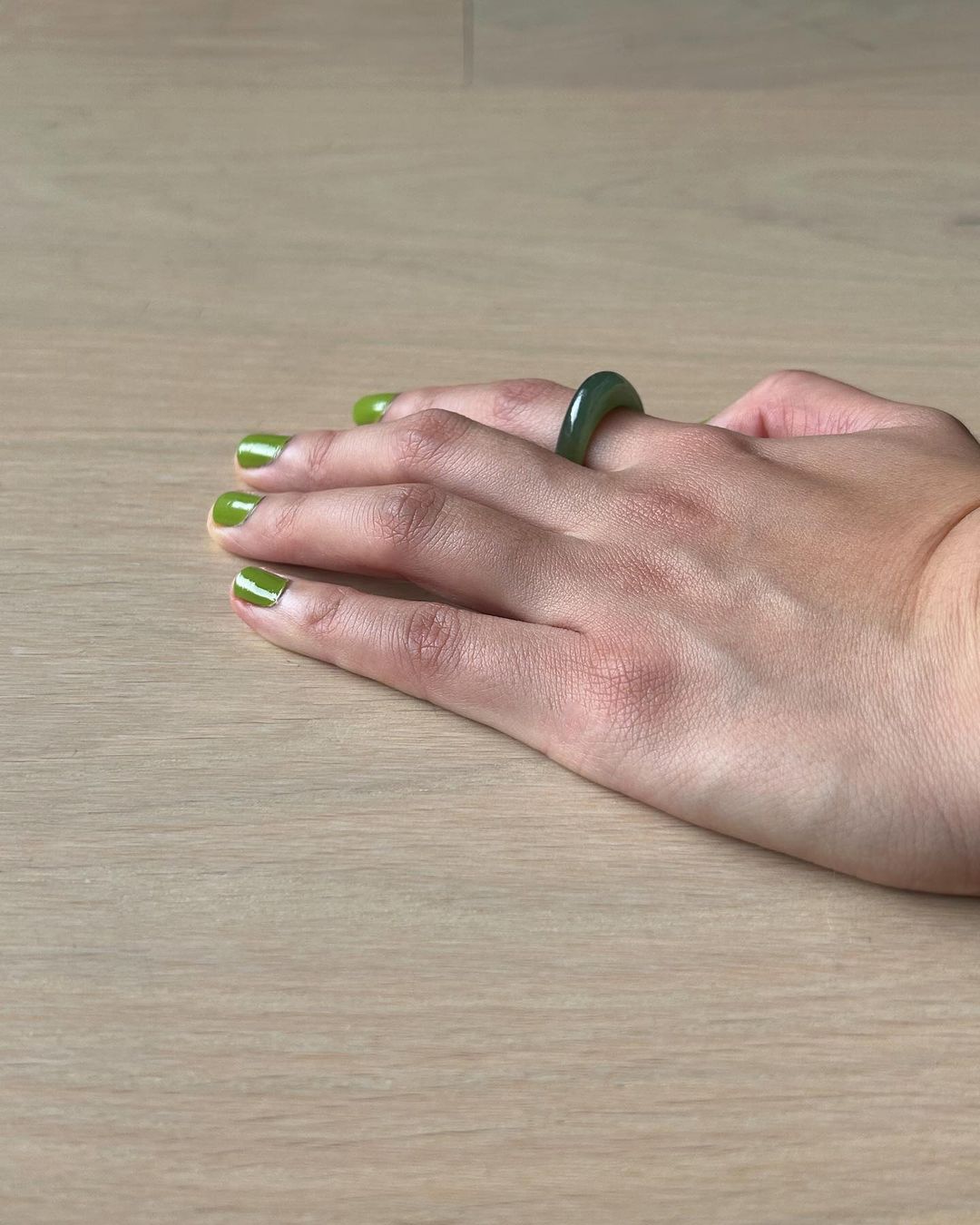 seree - Pyra — Teardrop Green Jade Ring