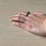 seree - Pyra — Teardrop Green Jade Ring