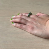 seree - Pyra — Teardrop Green Jade Ring