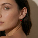 Red Bean — Red Agate Earrings