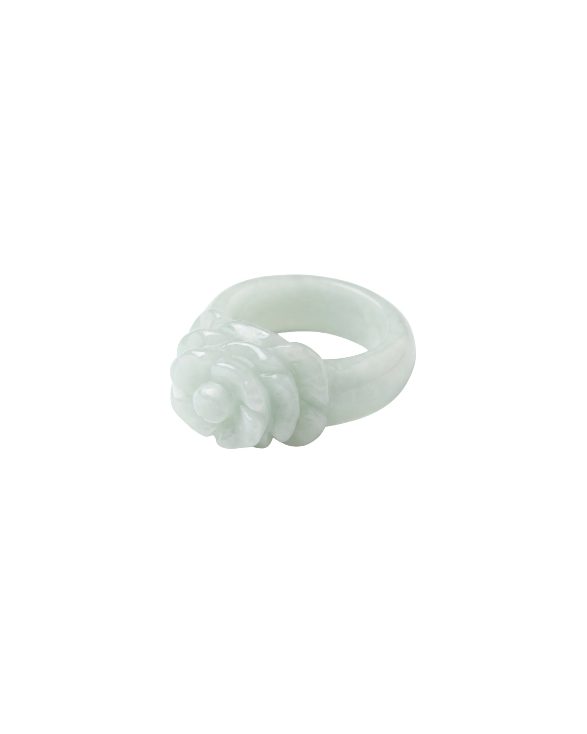 seree - Rose — Off-White Jade Ring