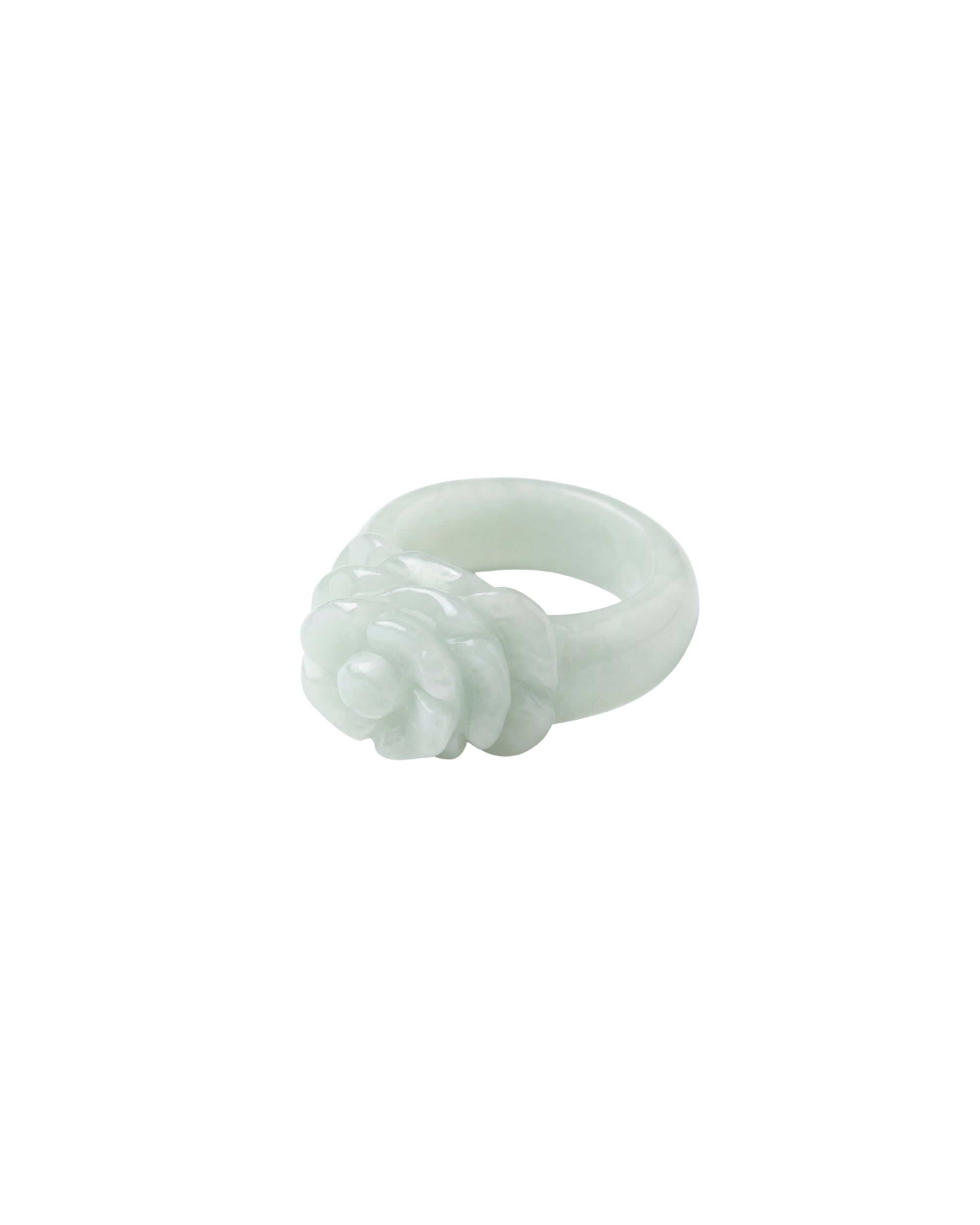 seree - Rose — Off-White Jade Ring