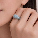 seree - Rose — Off-White Jade Ring