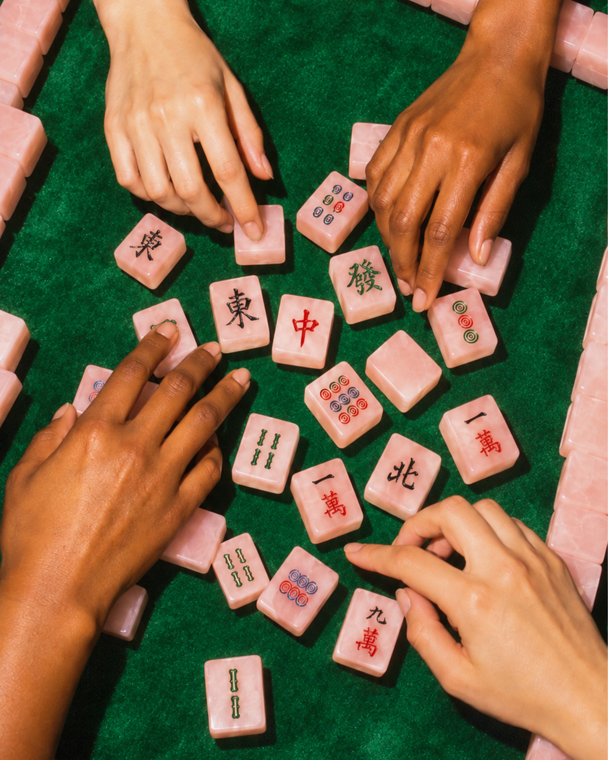 seree royal flush thirteen wonders rose quartz mahjong gift set 1