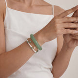 seree - Smoke — Opaque Green Jade Stone Bangle
