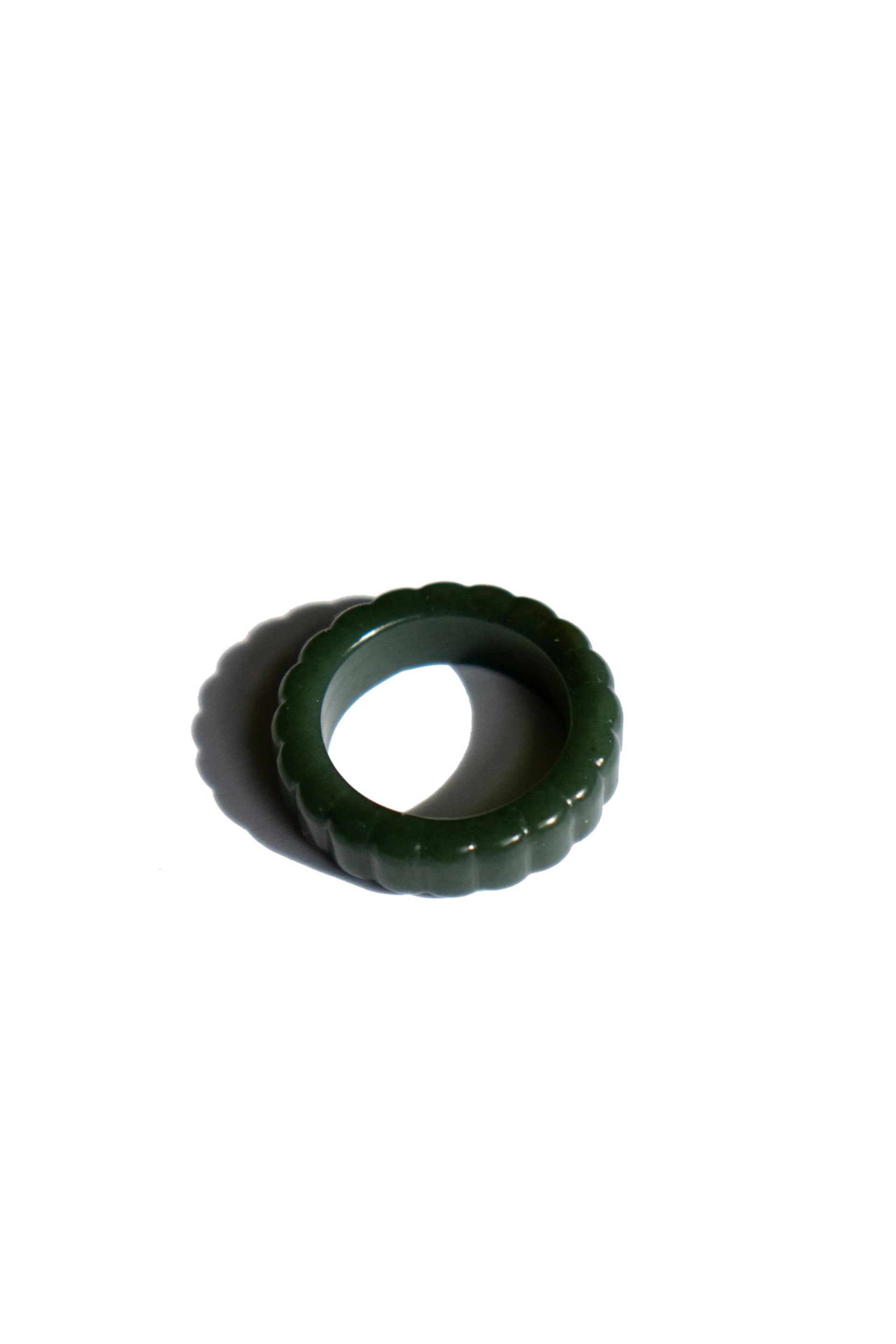 seree - Sophia Skinny — Ribbed Jade Ring