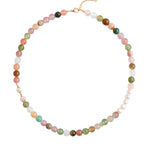 seree - Summer — Beaded Gemstone & Pearl Choker Necklace
