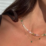 seree - Summer — Beaded Gemstone & Pearl Choker Necklace