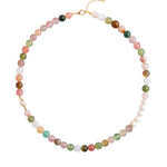 seree - Summer — Beaded Gemstone & Pearl Choker Necklace