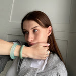 seree - Tennis — Opaque Green Jade Stone Bangle