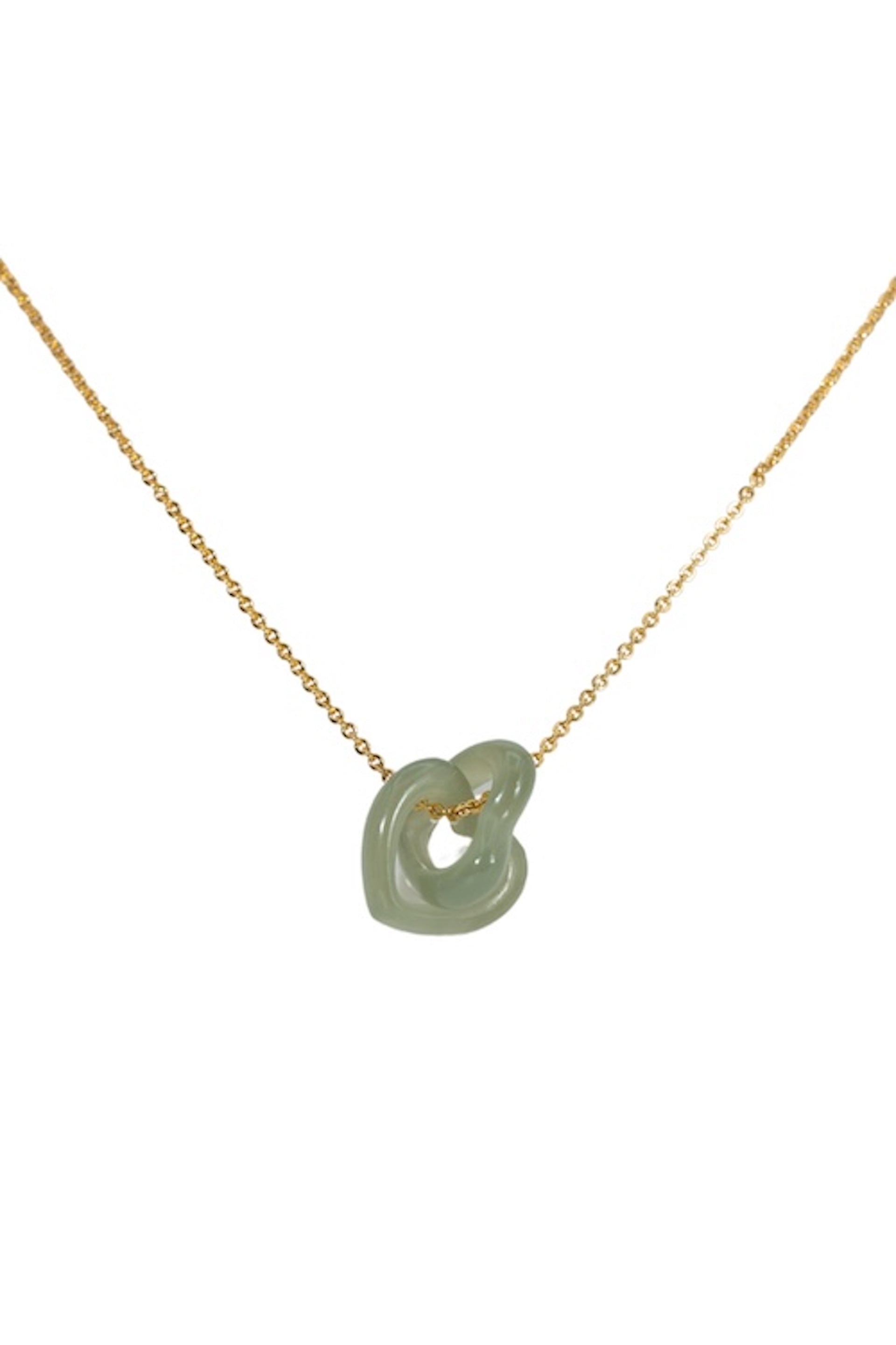seree - The Hearts — Interlocking Jade Pendant Necklace