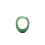 seree Thin Dome — Green Jade Stone Signet Ring