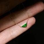 Triangle — Green Jade Stone Pendant Necklace