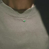 Triangle — Green Jade Stone Pendant Necklace