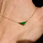 Triangle — Green Jade Stone Pendant Necklace