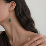 Waterdrop — Lab Jade Drop Earrings
